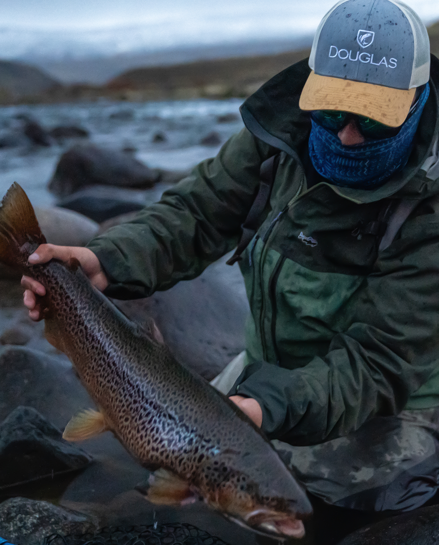 Large brown trout landed near Coyhaique at the end of the Patagonian season