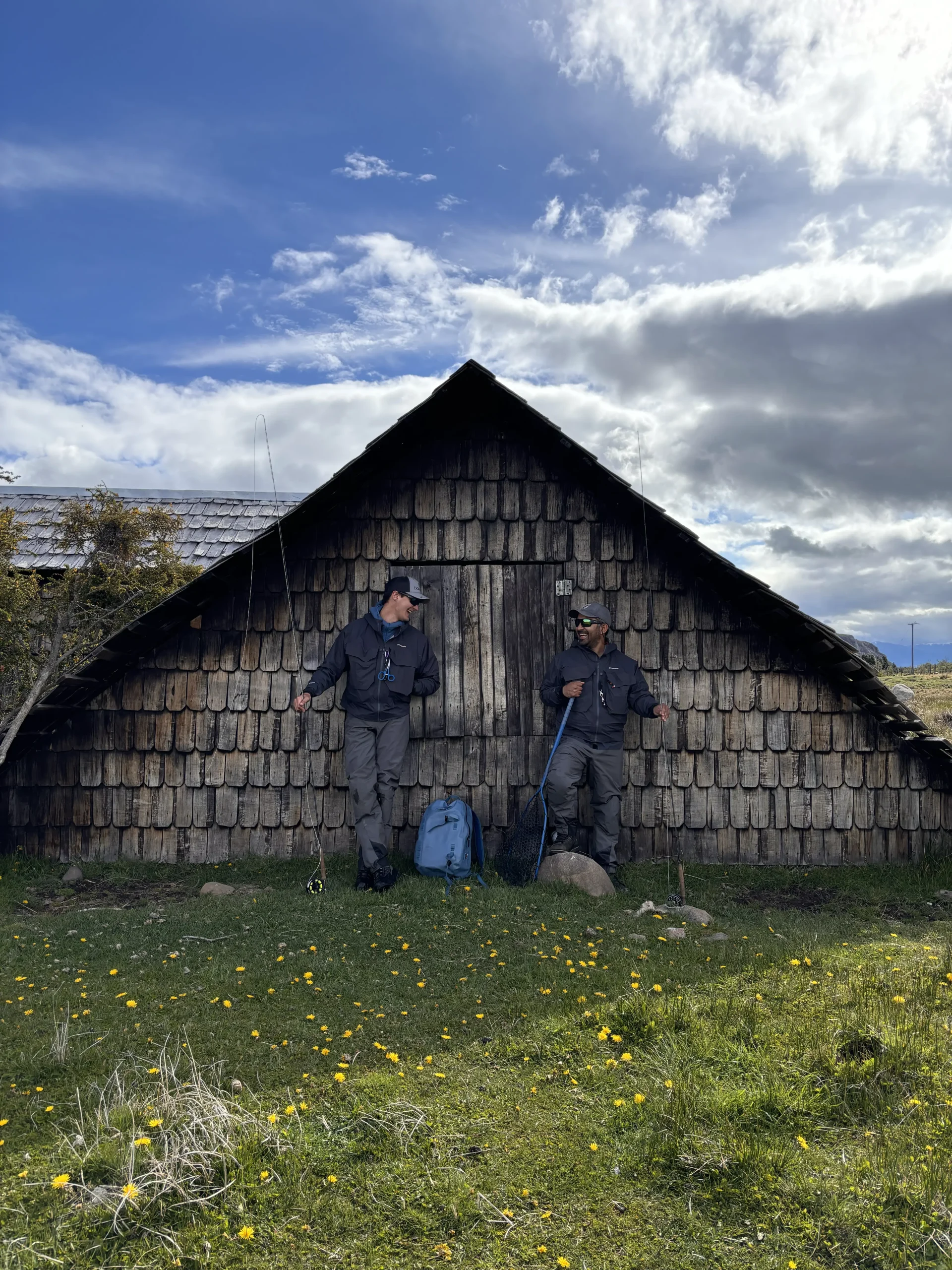 Chile Fly Fishing founders Matías and Sebastián at the Coyhaique lodge basecamp